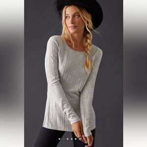 Anthropologie Light Gray Knit Top